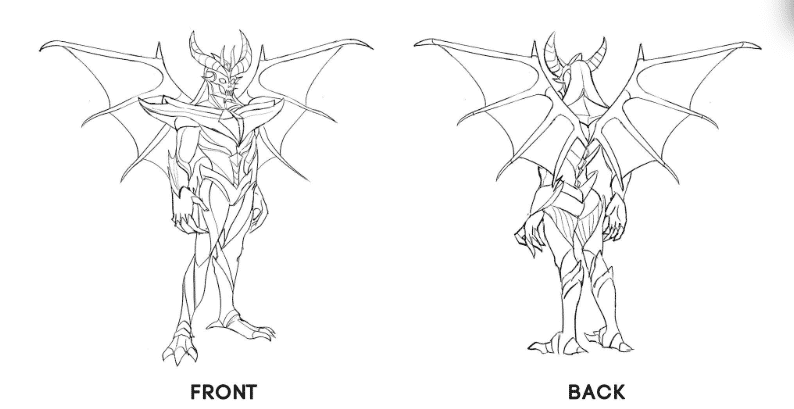 Line art for "Demon Fuelled" Lucifer (Fallen Angel)
