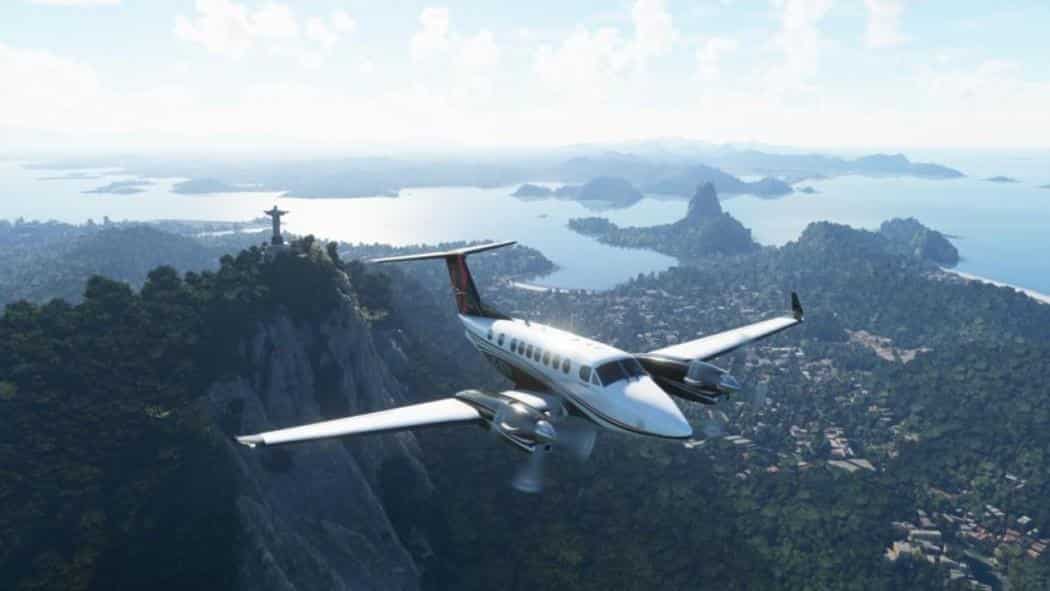 Aircraft flying in Microsoft Flight Simulator 2020