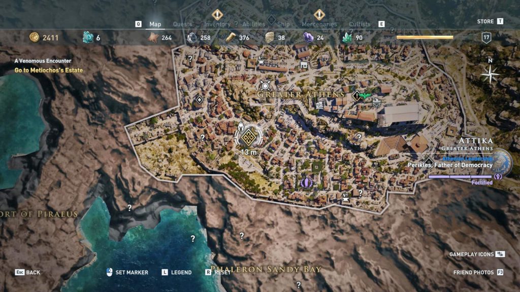 Assassin's Creed Odyssey A Venomous Encounter Greater Athens Map