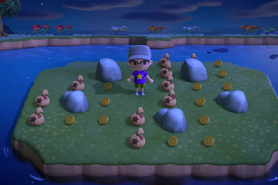 Animal Crossing New Horizons rocks, Bells, and Bell bags