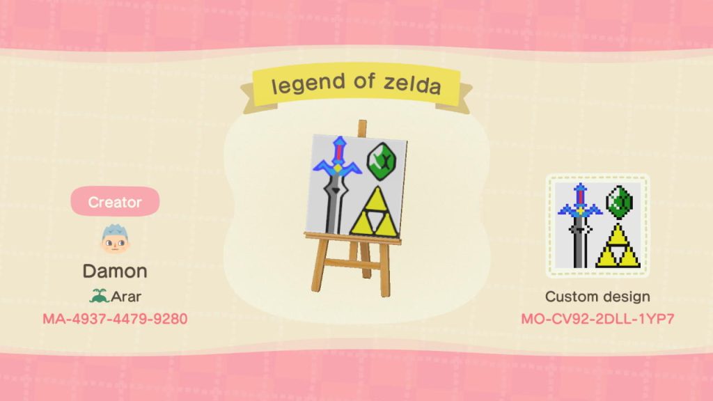 Animal Crossing: New Horizons Custom Designs Portal The Legend of Zelda Canvas Design