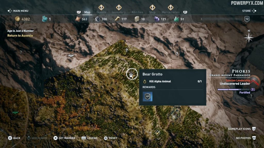 Assassin's Creed Odyssey Age is Just a Number side quest bear grotto grand mount parnassos