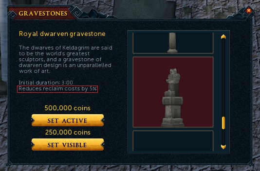 RuneScape death costs