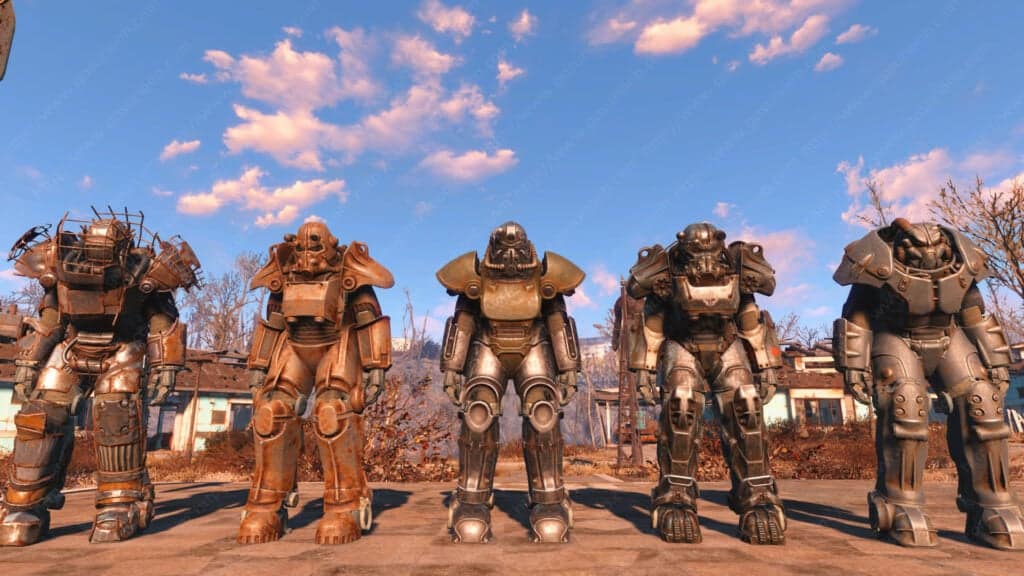 Different models of power armor in Fallout 4