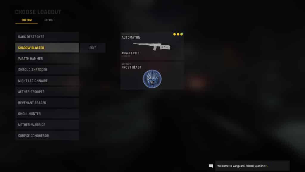 Loadouts unique to the Call of Duty: Vanguard Zombies