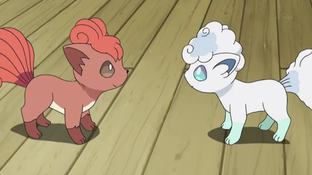 Vulpix and Alolan Vulpix in the Pokemon anime