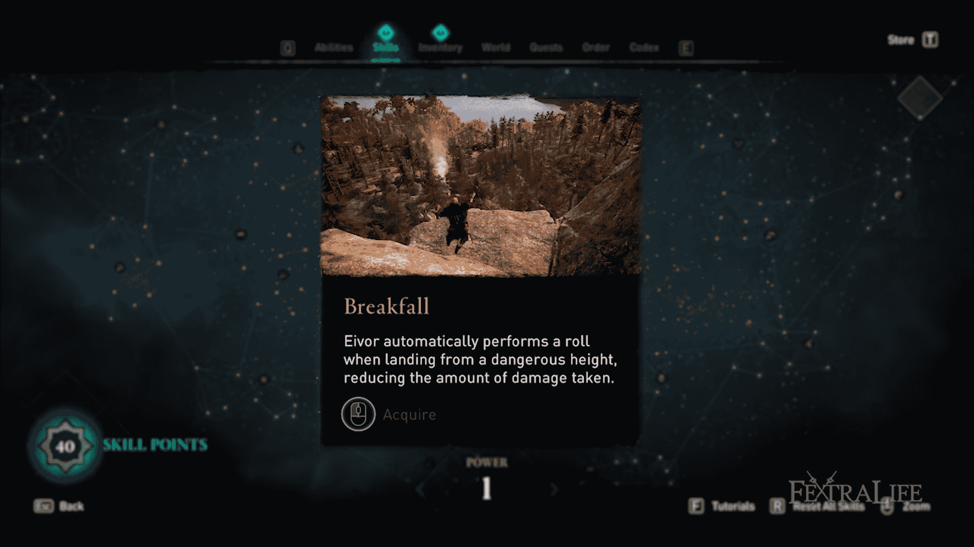 screenshot of Breakfall skill in Assassins Creed Valhalla menu