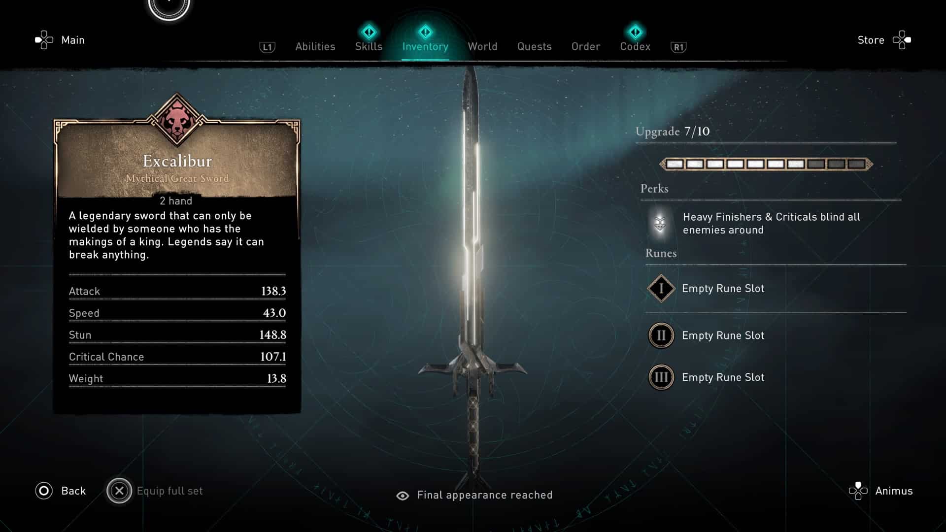 Excalibur assassin's creed Valhalla swords