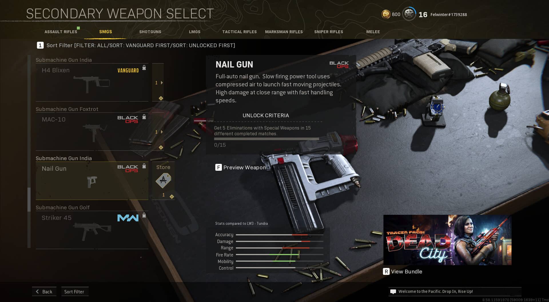 Nail Gun weapon preview in the Warzone gunsmith