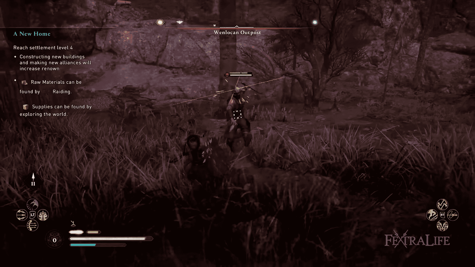 Example of the color enemies have when attacking to know how to parry in Assassins Creed Valhalla.