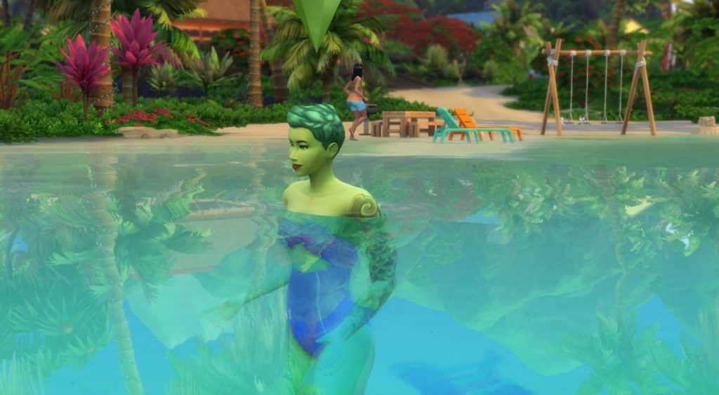 PlantSim swimming at beach in Sulani