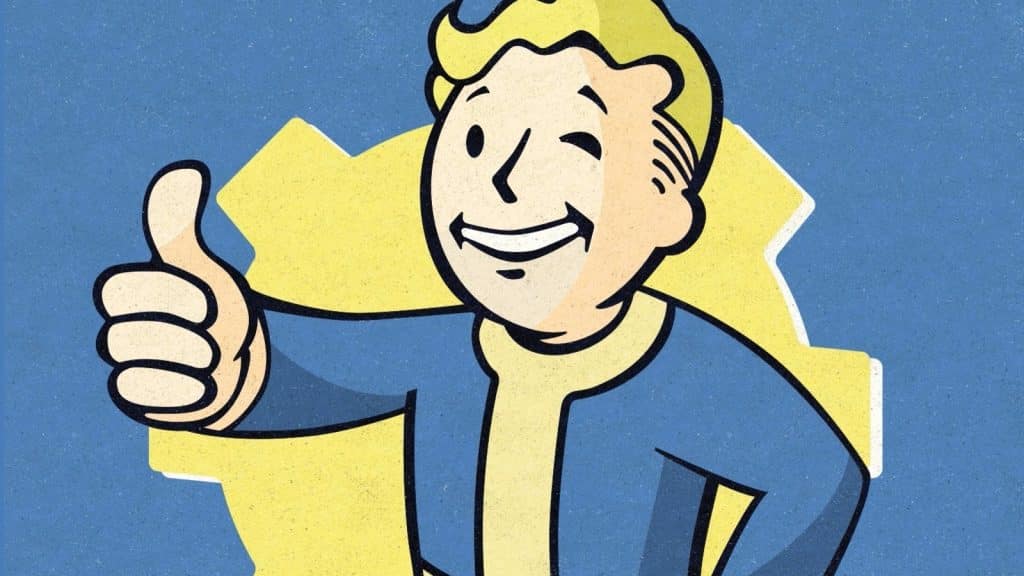 Vault Boy from Fallout giving a thumbs up in some promo material