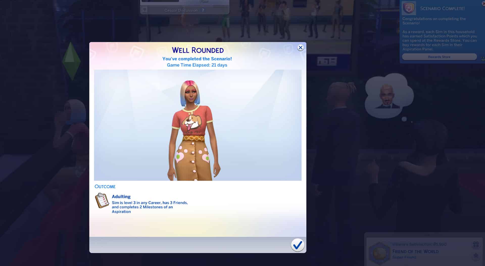 the sims 4 completing the well rounded scenario