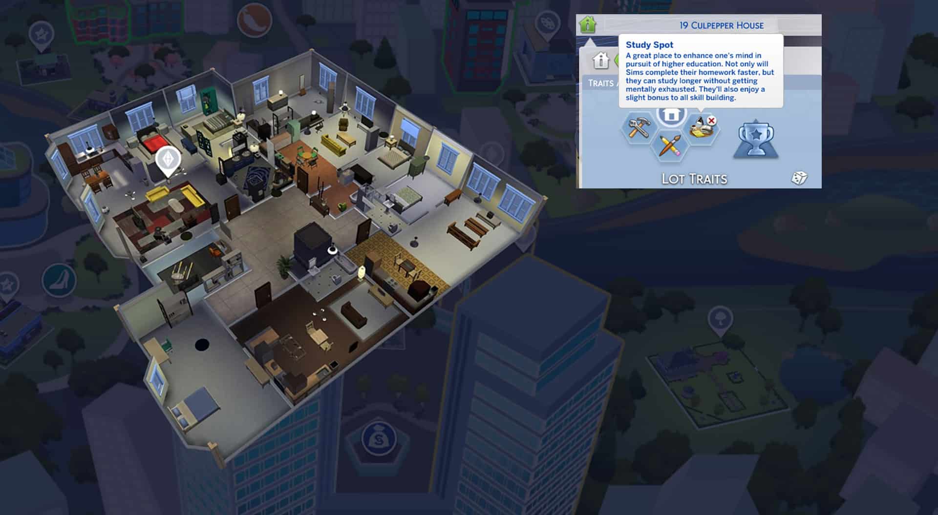 the sims apartment traits