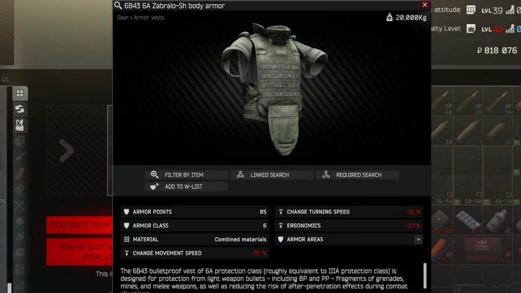 Escape From Tarkov Best Armor Zabralo