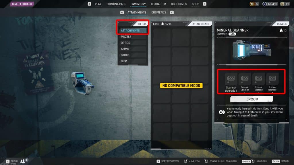 the cycle frontier item customization page