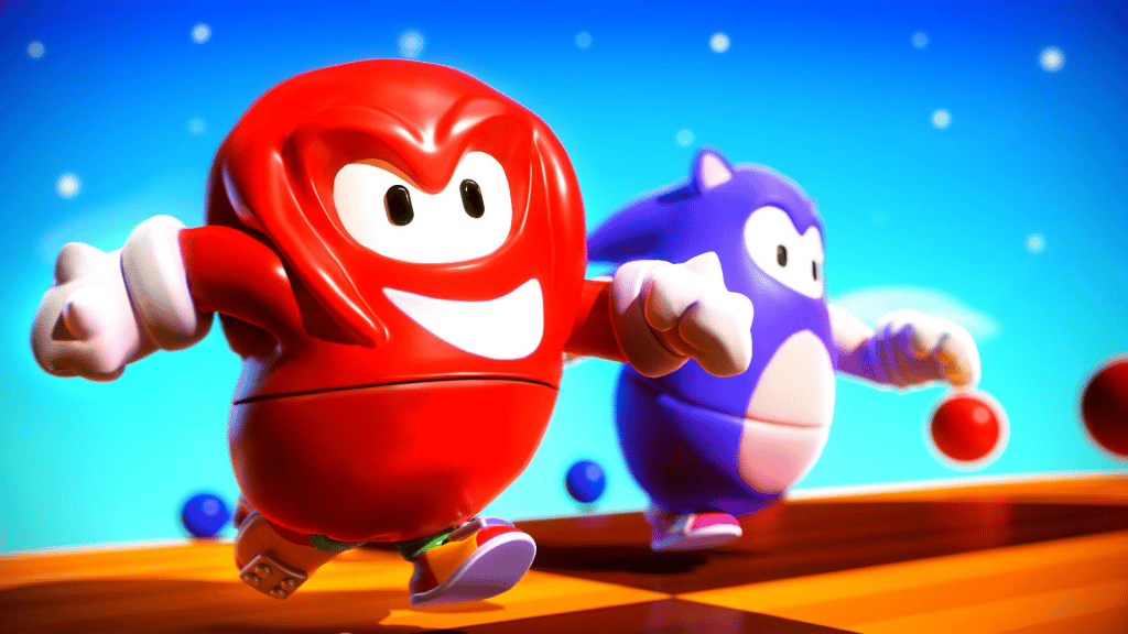Two Beans dressed as Sonic and Knuckles