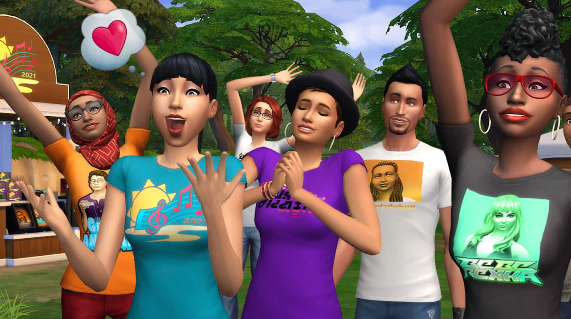 The Sims 4 sims at a concert