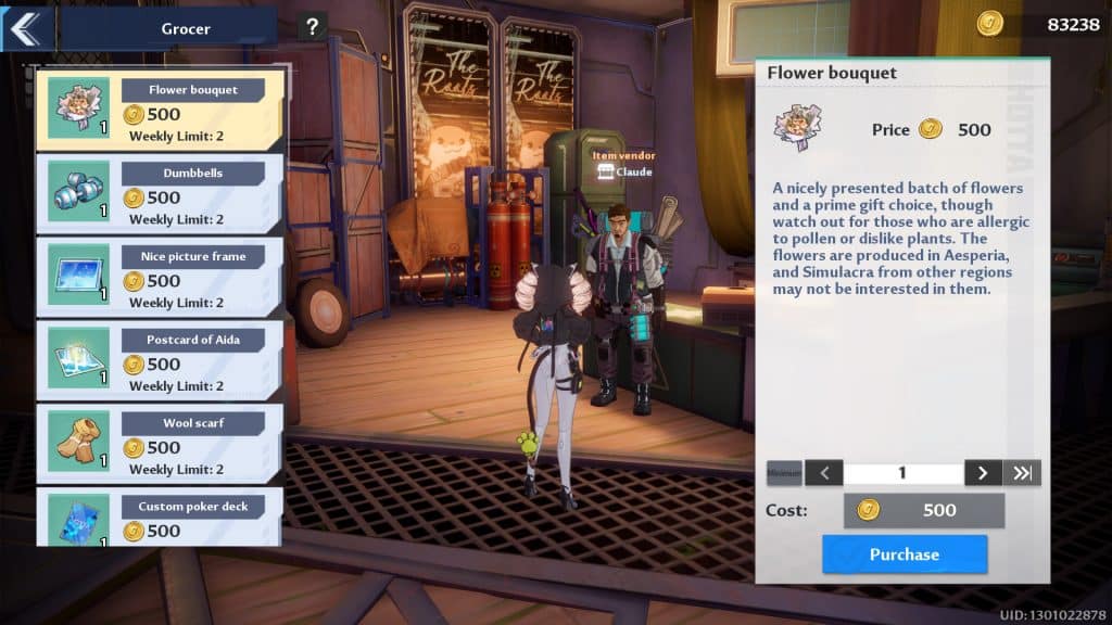 Claude's wares in Banges