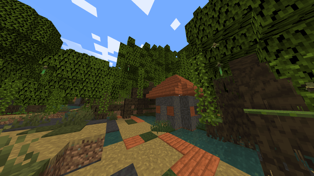 Scary Minecraft Seed with a Mangrove Swamp Village Hut