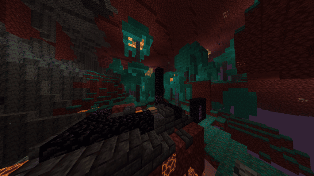 Warped Forest Biome in the Nether.