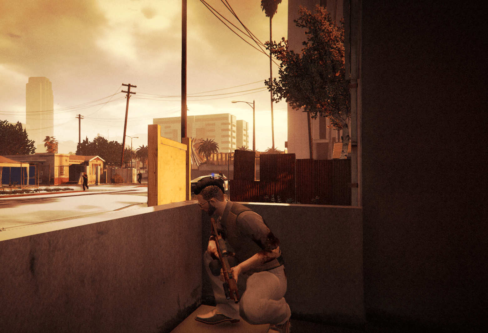 Crouching into cover in GTA 5