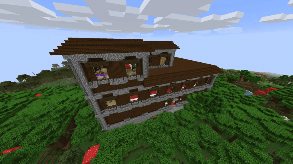 A woodland mansion in Minecraft
