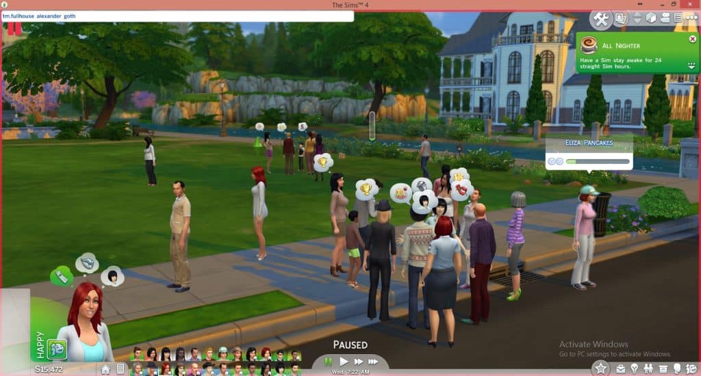 The Full House Mod adding many more Sims to a household