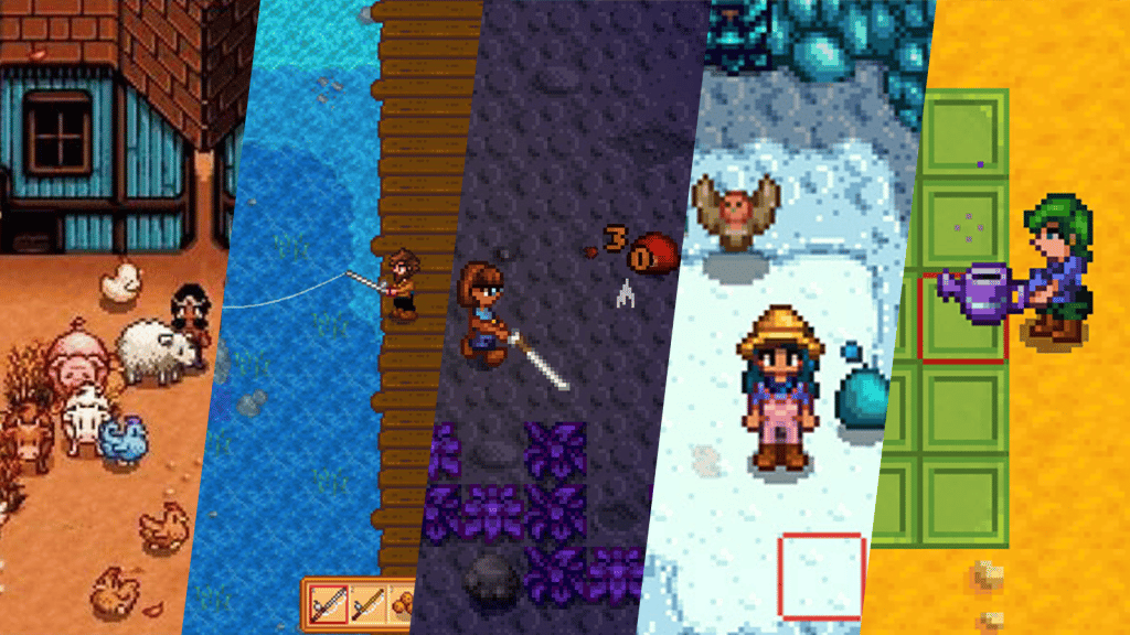 Image shows a small example of each playstyle to choose from in Stardew Valley.