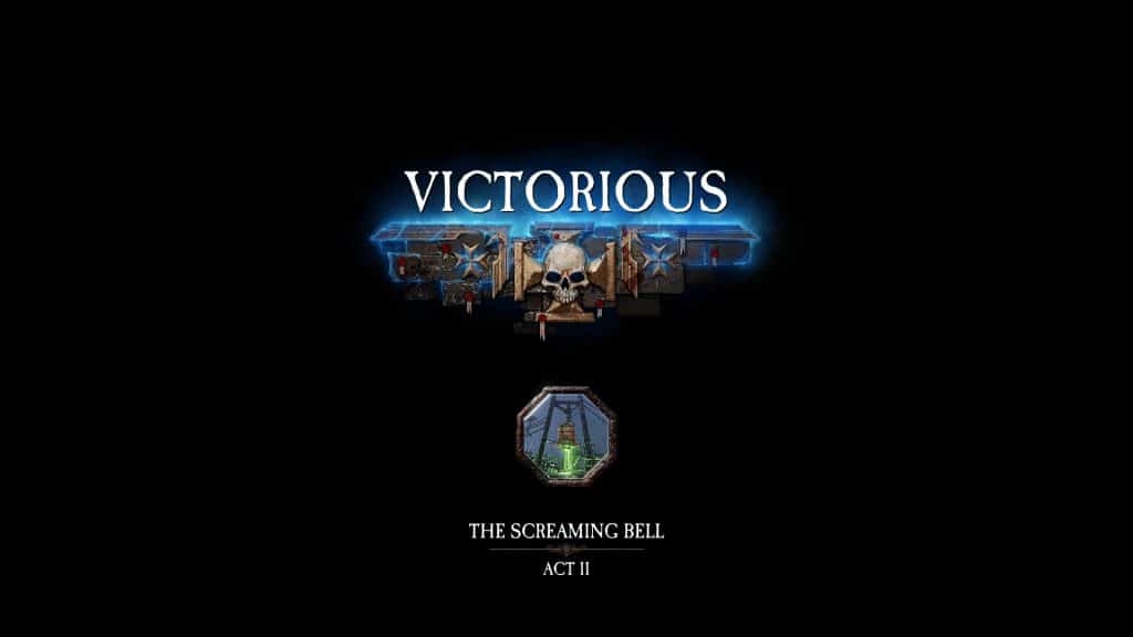 The Screaming Bell victory screen.