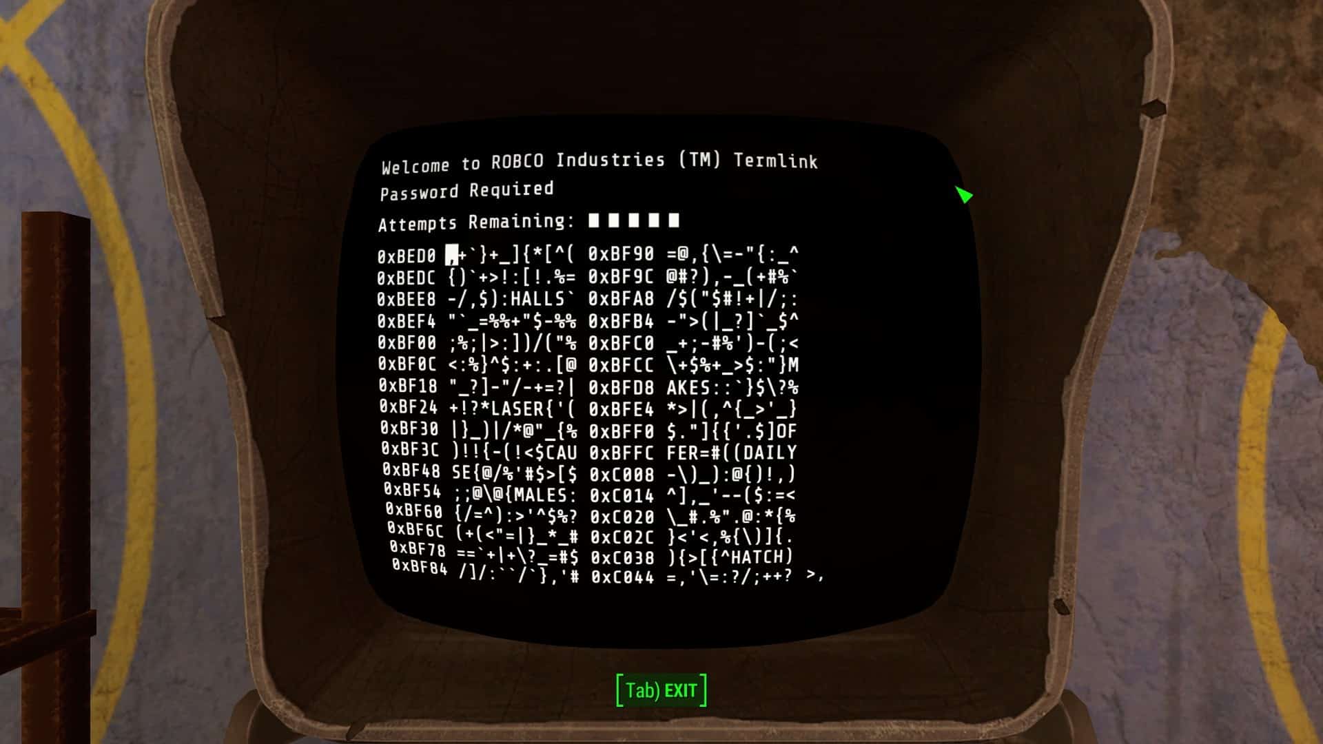 How to hack terminals in Fallout 4 - terminal screen.
