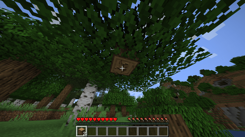 Chopping a Tree in Minecraft