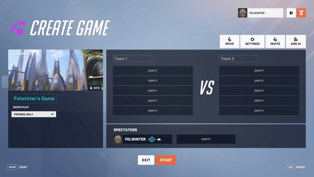 Overwatch 2 custom game menu