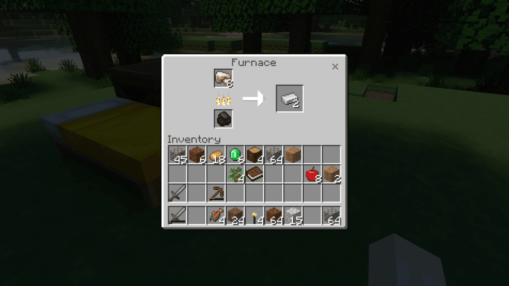 Smelting iron to get XP in Minecraft