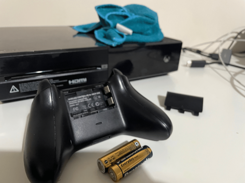 Xbox One controller with batteries removed