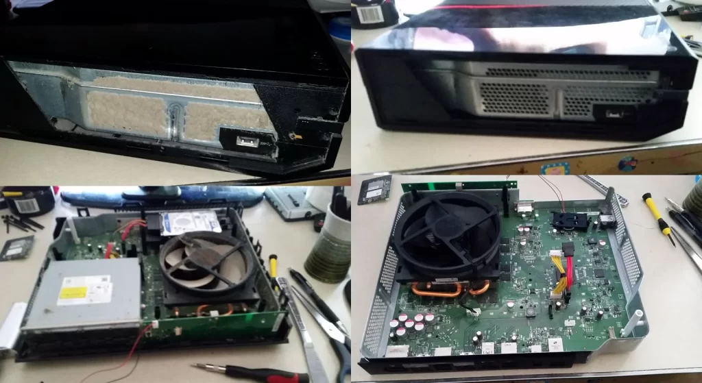 Xbox One before and after cleaning