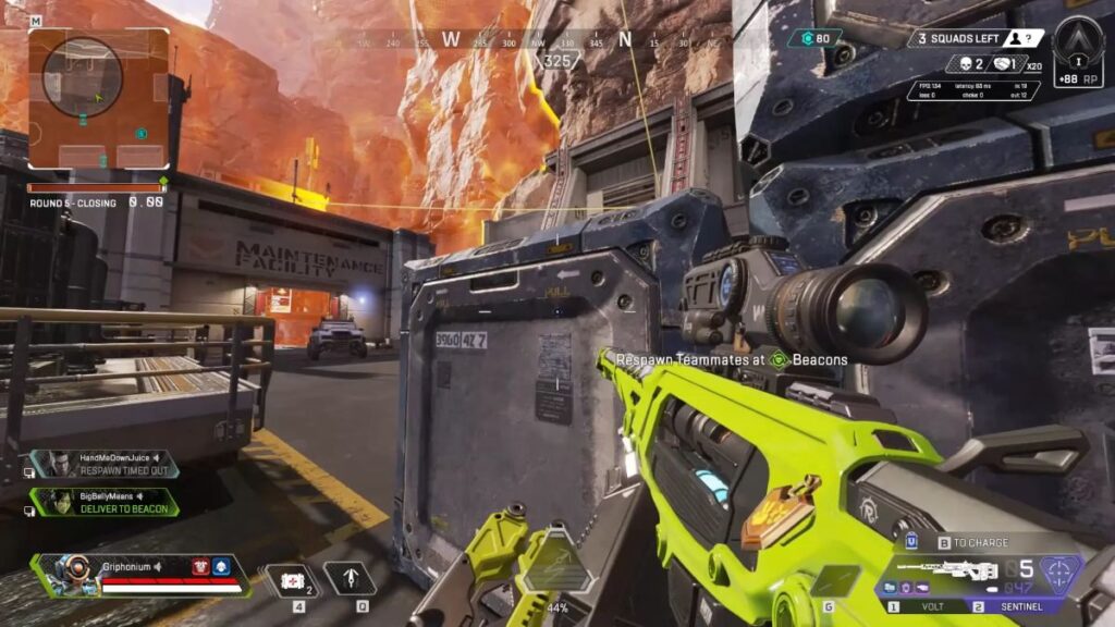 Taking cover behind a box in Apex Legends