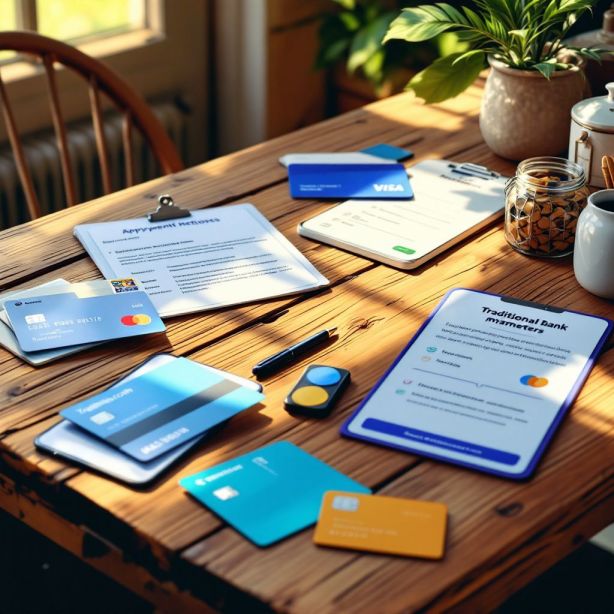 Een verscheidenheid aan betalingsmethoden wordt gepresenteerd op een houten tafel. Een verscheidenheid aan betalingsmethoden wordt gepresenteerd op een houten tafel.